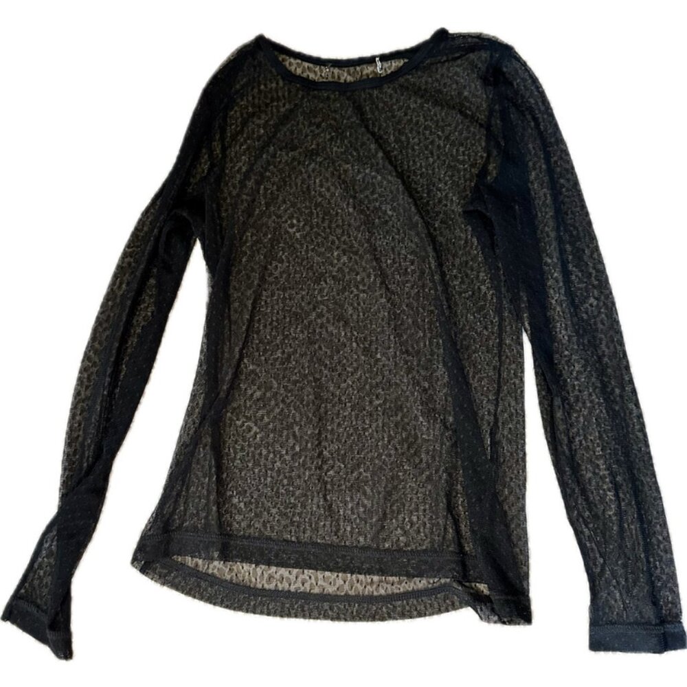 Sheer Black Lace Long Sleeve Shirt Goth